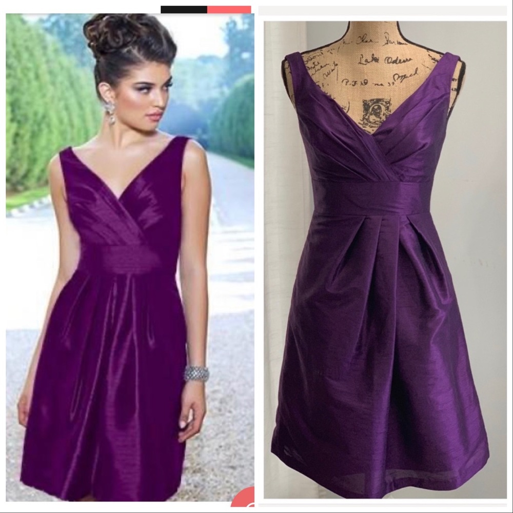 Alexia Designs V-neck Shantung cocktail dress 4